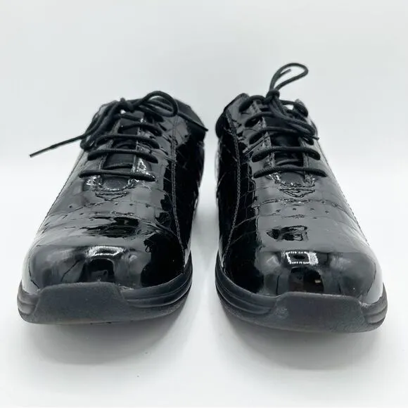 DREW TULIP Black Patent Lace-Up Double Orthotic Therapeutic Diabetic Shoes Sz 9M