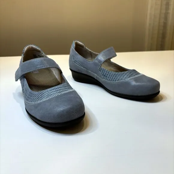 Drew Women's Mary Jane Genoa Blue Leather Orthopedic Shoes Sandals US Size 6.5 M