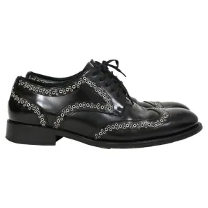 Dsquared2 x Vero Cuoio Eyelet Studded Oxford Shoes in Black Leather