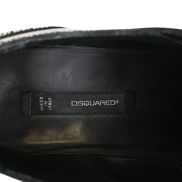 Dsquared2 x Vero Cuoio Eyelet Studded Oxford Shoes in Black Leather