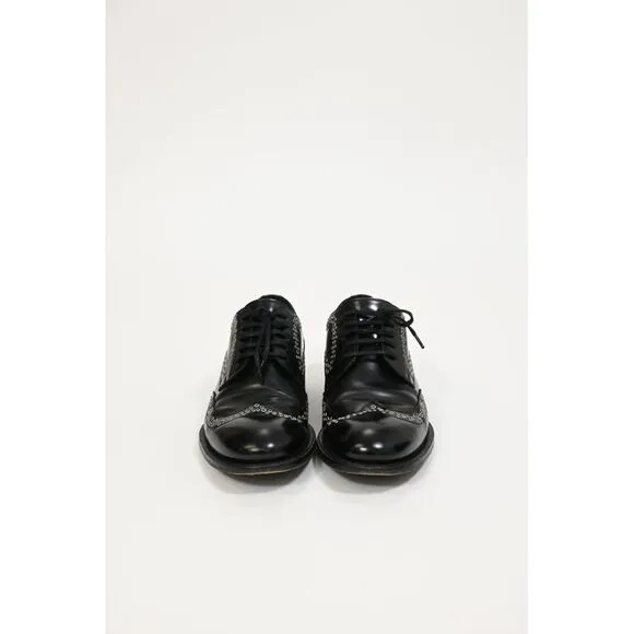 Dsquared2 x Vero Cuoio Eyelet Studded Oxford Shoes in Black Leather