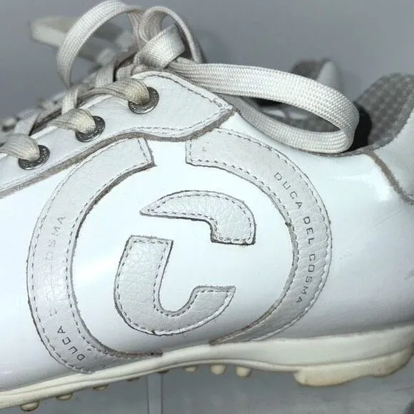 Duca Del Cosmo Women's Patent Leather Golf Shoes White 9