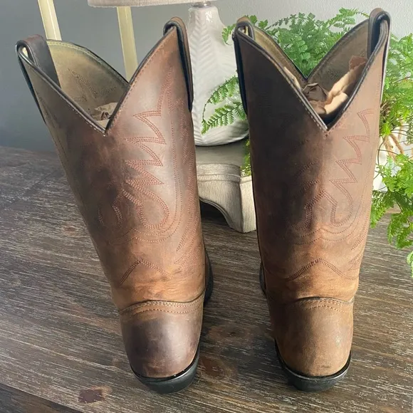 DURANGO RD4112 11&quot; Western Shaft Cowboy BootsStitch Shaft Leather Womens 7 Tan