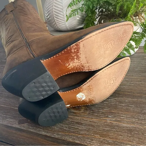 DURANGO RD4112 11&quot; Western Shaft Cowboy BootsStitch Shaft Leather Womens 7 Tan