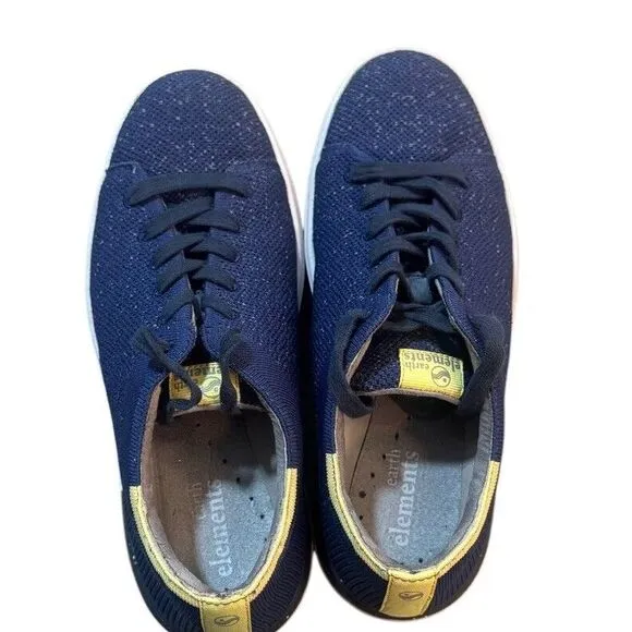 Earth Elements Anton Casual Sneakers Slip-Resistant Casual Size 9 Navy Stretch‎