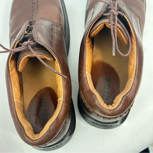 EARTH Y2K Mens Heritage 2 Brown Leather Square Toe Oxford Chunky Heel Shoes 10.5