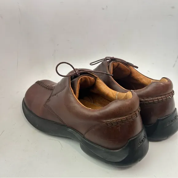 EARTH Y2K Mens Heritage 2 Brown Leather Square Toe Oxford Chunky Heel Shoes 10.5
