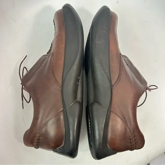 EARTH Y2K Mens Heritage 2 Brown Leather Square Toe Oxford Chunky Heel Shoes 10.5