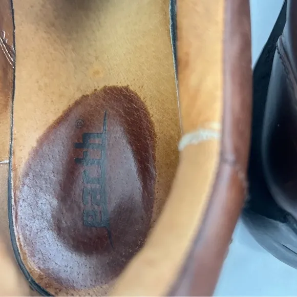 EARTH Y2K Mens Heritage 2 Brown Leather Square Toe Oxford Chunky Heel Shoes 10.5