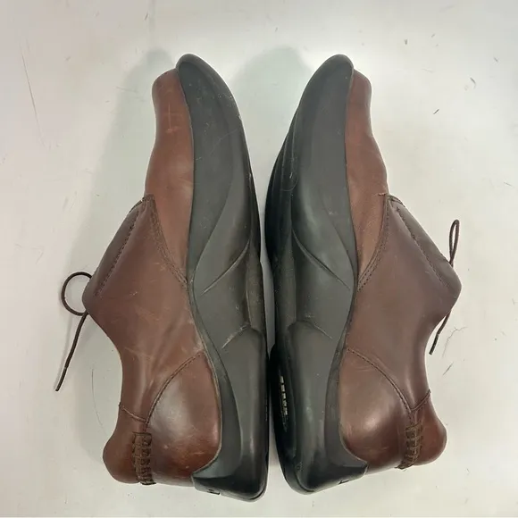 EARTH Y2K Mens Heritage 2 Brown Leather Square Toe Oxford Chunky Heel Shoes 10.5