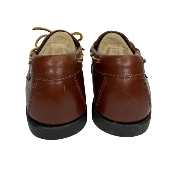 Eastland Brown Leather Boat Shoes Moc Toe &amp; Lace Detail Style Yarmouth Size 10W