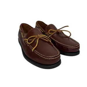 Eastland Brown Leather Boat Shoes Moc Toe &amp; Lace Detail Style Yarmouth Size 10W