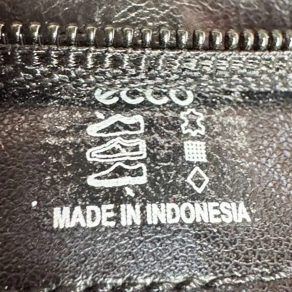 ECCO GORE-TEX Black Leather Riding Boots Waterproof Buckle Detail Winter Fashion