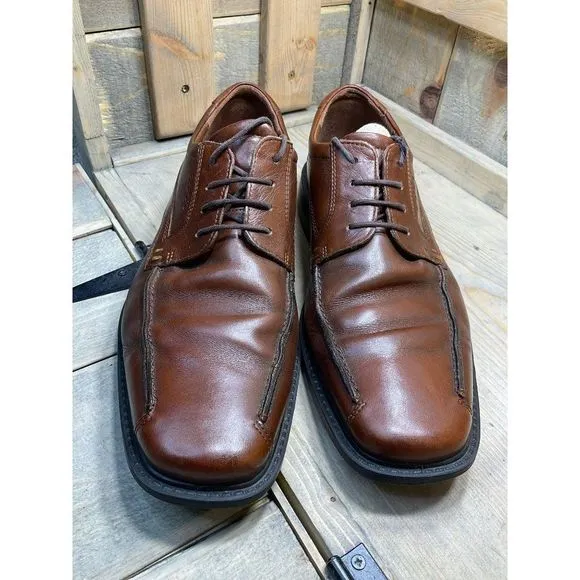ECCO Men’s Brown Leather Lace Up Oxford Dress Shoes EU 44 US 10/10.5