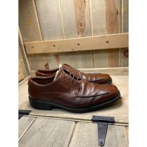 ECCO Men’s Brown Leather Lace Up Oxford Dress Shoes EU 44 US 10/10.5