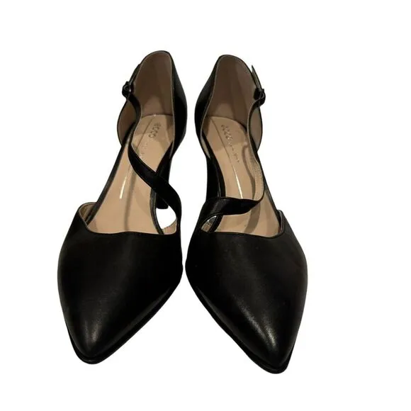 Ecco Shape Stiletto‎ 75 Sleek Dress Black Leather Shoes Size SZ 39 US 8/8.5