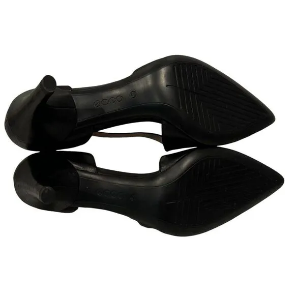 Ecco Shape Stiletto‎ 75 Sleek Dress Black Leather Shoes Size SZ 39 US 8/8.5