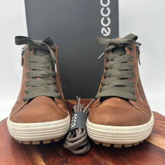 Ecco Soft 7 Tred Leather High Top Sneaker Boots Gore-Tex US 8 EU 39 Hike Travel