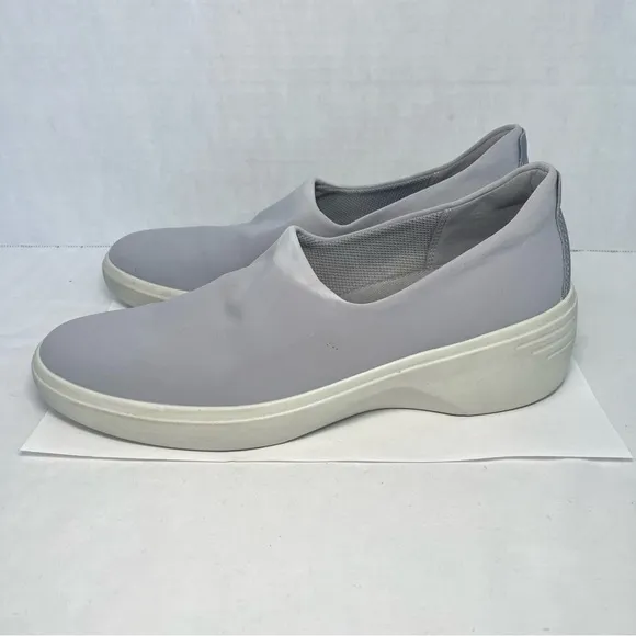 Ecco Soft 7 Wedge Slip On Sneaker Comfort Shoes Casual Silver Gray Women 9-9.5