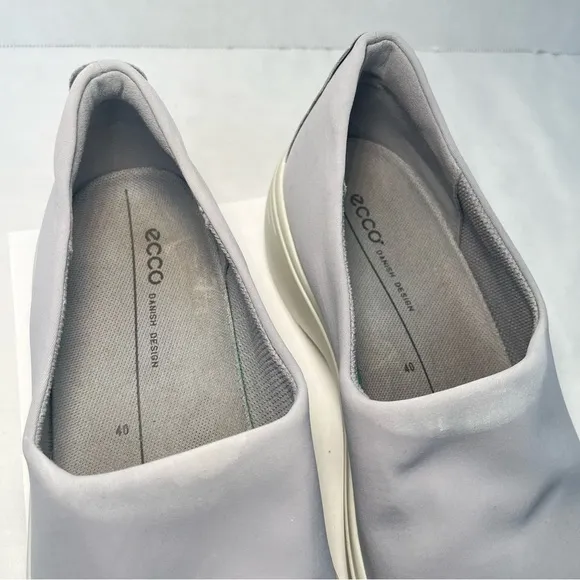 Ecco Soft 7 Wedge Slip On Sneaker Comfort Shoes Casual Silver Gray Women 9-9.5