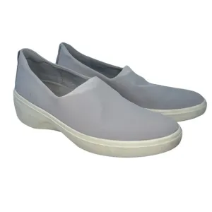 Ecco Soft 7 Wedge Slip On Sneaker Comfort Shoes Casual Silver Gray Women 9-9.5