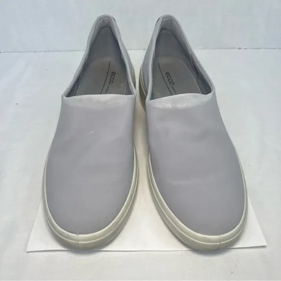 Ecco Soft 7 Wedge Slip On Sneaker Comfort Shoes Casual Silver Gray Women 9-9.5