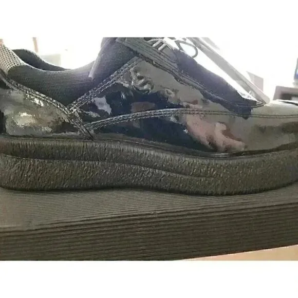 ECCO Soft Pxford Sneakers Sz US 8-8.5 (EU 41) New WithouBox Patent Leather Black