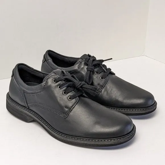 ECCO Turn Plain Toe Derby Shoes, Black Leather, Men's 43 EU (US 9-9.5)