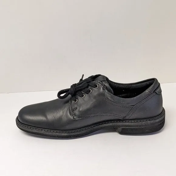 ECCO Turn Plain Toe Derby Shoes, Black Leather, Men's 43 EU (US 9-9.5)