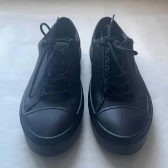 ECCO Womens EU 38 US 8 Flexure T-Cap Soft Black Leather Low Top Sneakers Shoes
