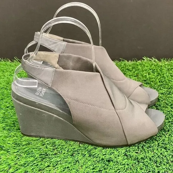 EILEEN FISHER | Cross Wedge Sandals | Grey