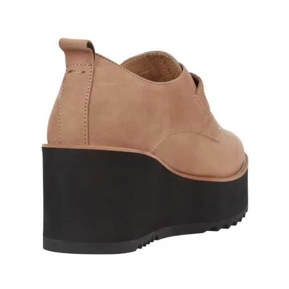 Eileen Fisher Shoes Zola Platform Wedge Bootie Earth Tumbled Nubuck Size…
