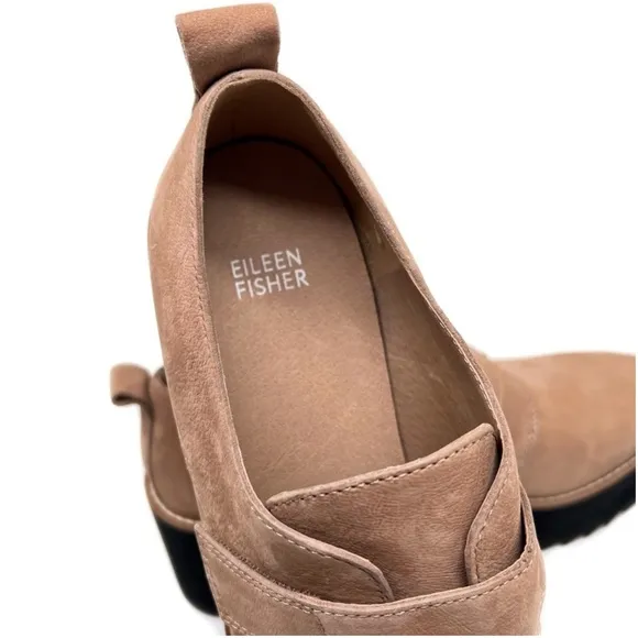 Eileen Fisher Shoes Zola Platform Wedge Bootie Earth Tumbled Nubuck Size…