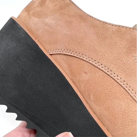 Eileen Fisher Shoes Zola Platform Wedge Bootie Earth Tumbled Nubuck Size…