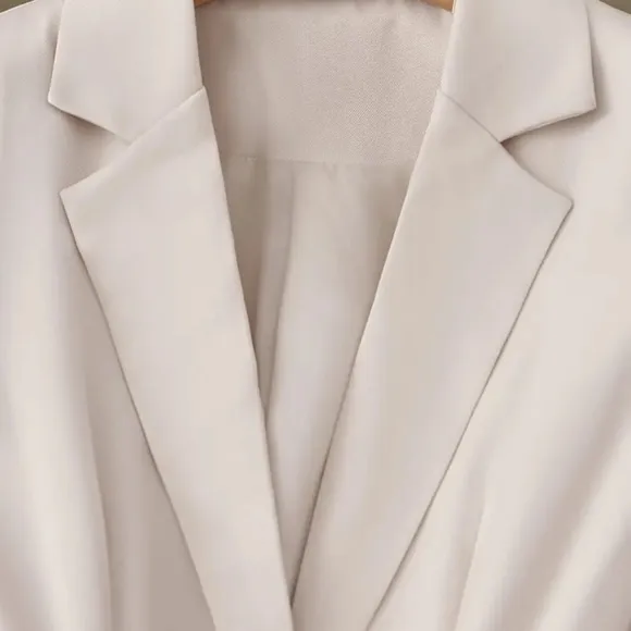 Elegant Button Front Blazer Long Sleeve Slim Fit Blazer