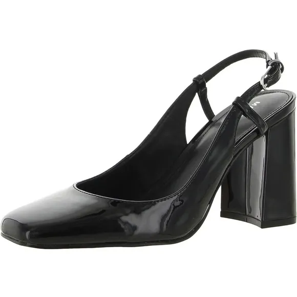 Elegant Marc Fisher Women's Valana Pump Black Patent Leather Slingback Heels