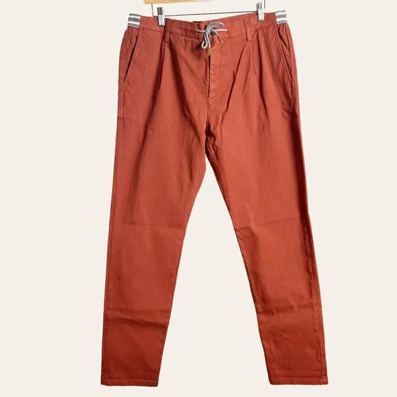 Eleventy Ochre Red Slim Fit Chino Jogger Dress Pants Size 38