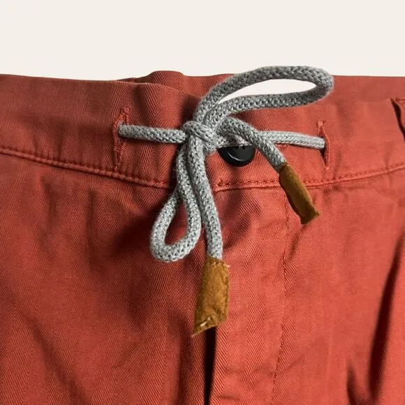 Eleventy Ochre Red Slim Fit Chino Jogger Dress Pants Size 38