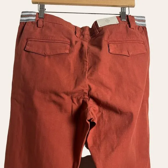 Eleventy Ochre Red Slim Fit Chino Jogger Dress Pants Size 38