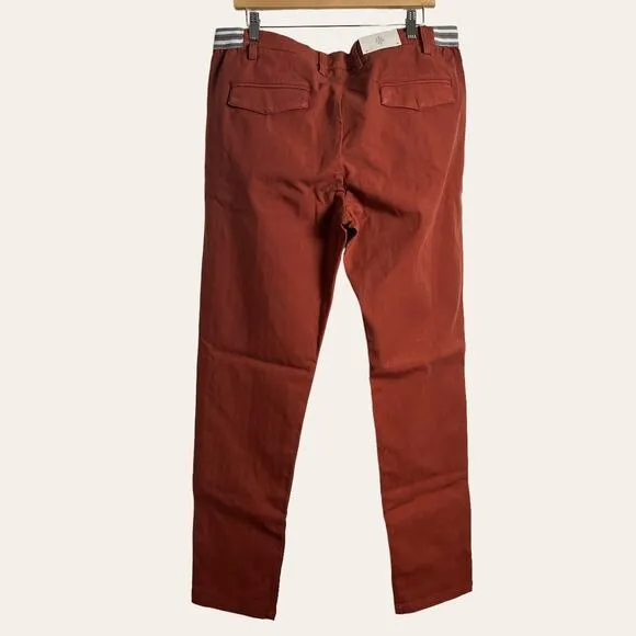 Eleventy Ochre Red Slim Fit Chino Jogger Dress Pants Size 38