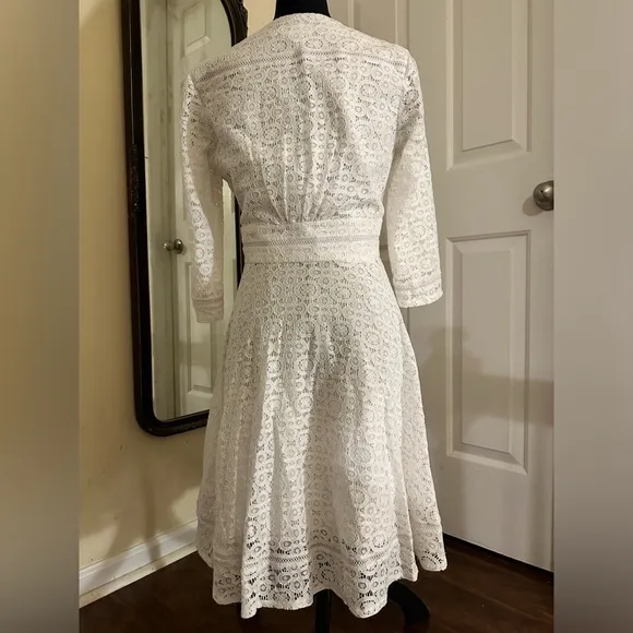 Eliza J Lace Medallion Fit and Flare Dress