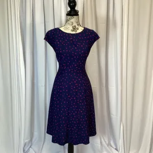 Elle Blue &amp; Hot Pink Polka Dot Dress EUC Size Large