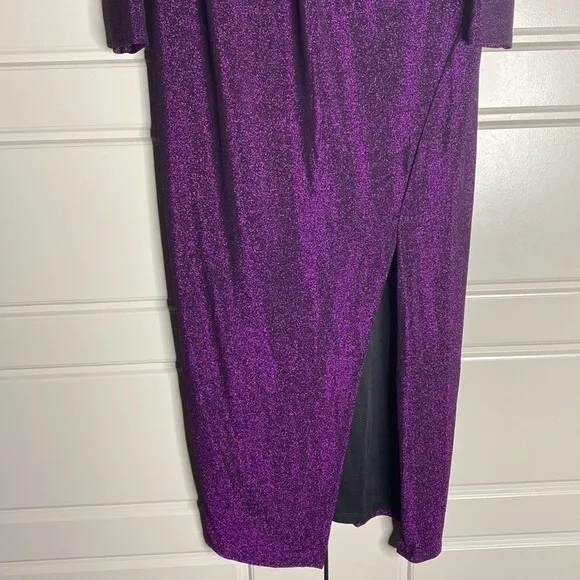 Eloquii NWT Purple Glitter Cut Out Midi Gown Dress 20
