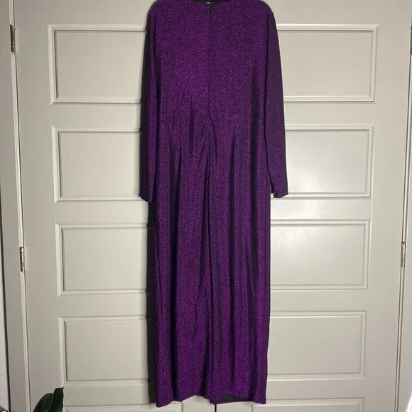 Eloquii NWT Purple Glitter Cut Out Midi Gown Dress 20