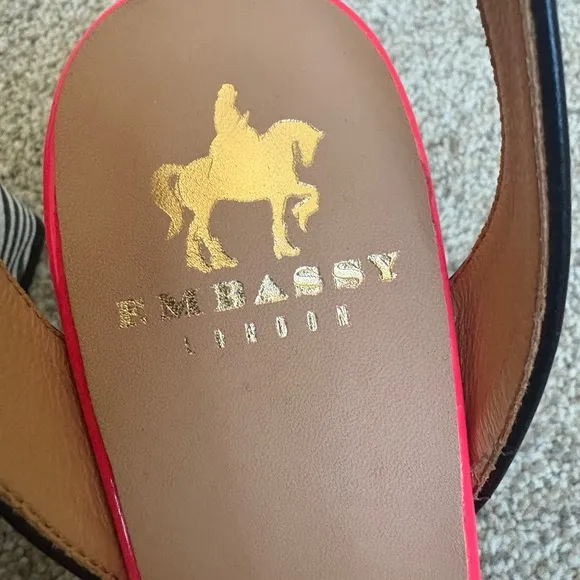 Embassy London - Women’s Long Beach Optical Zebra &amp; Black &amp; Pink Heels - Sz 37