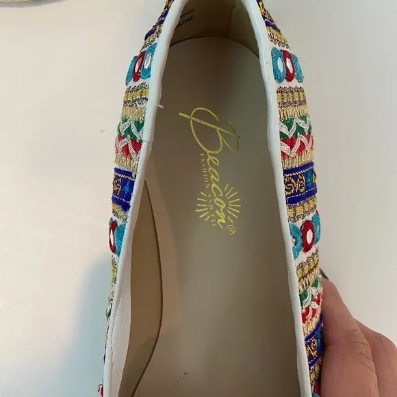 Embroidered Indian style slip on shoes