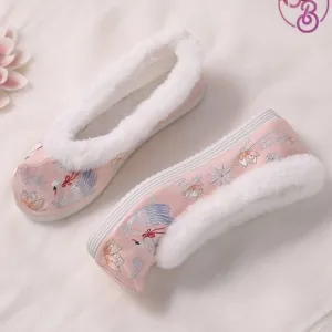 Embroidered Fleece Lined Shoes | Chinese Hanfu