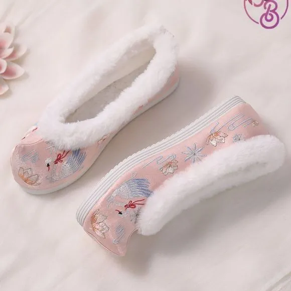 Embroidered Fleece Lined Shoes | Chinese Hanfu