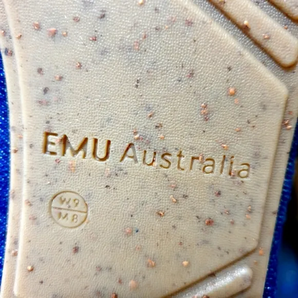 Emu Australia Brooklyn fur and Denim moccasin lace-up booties size 9