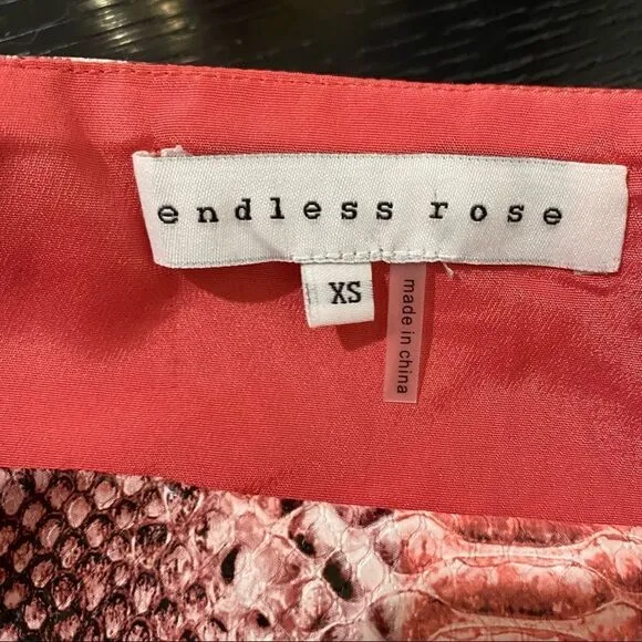 ENDLESS ROSE Faux Snake Skin Mini Skirt NWOT